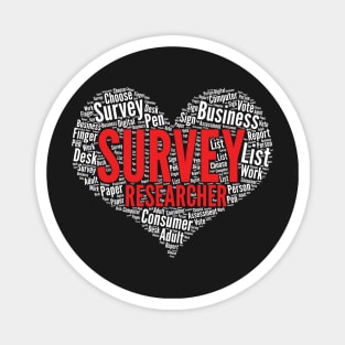 Survey researcher Heart Shape Word Cloud Design design Magnet